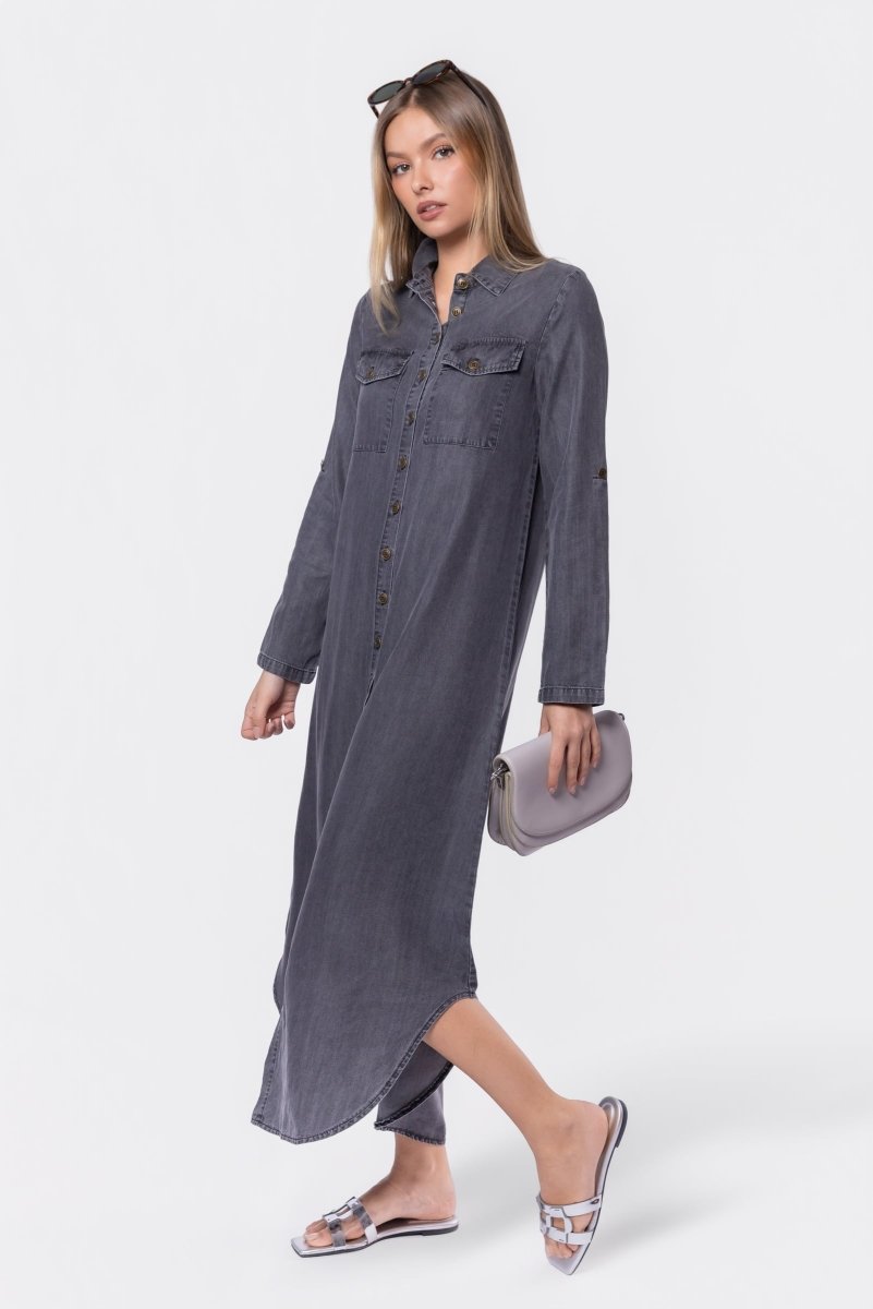 Piper Dress (Dark Grey) - Dress - Yakira Bella