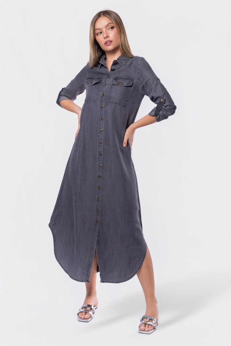 Piper Dress (Dark Grey) - Dress - Yakira Bella