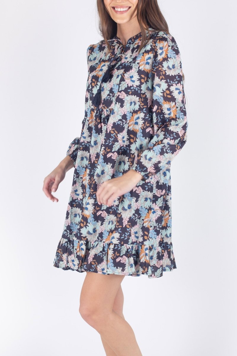 RAYA DRESS (NAVY FLOWER) - Dress - Yakira Bella