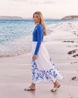 Raya Skirt (White/Blue) - Skirt - Yakira Bella