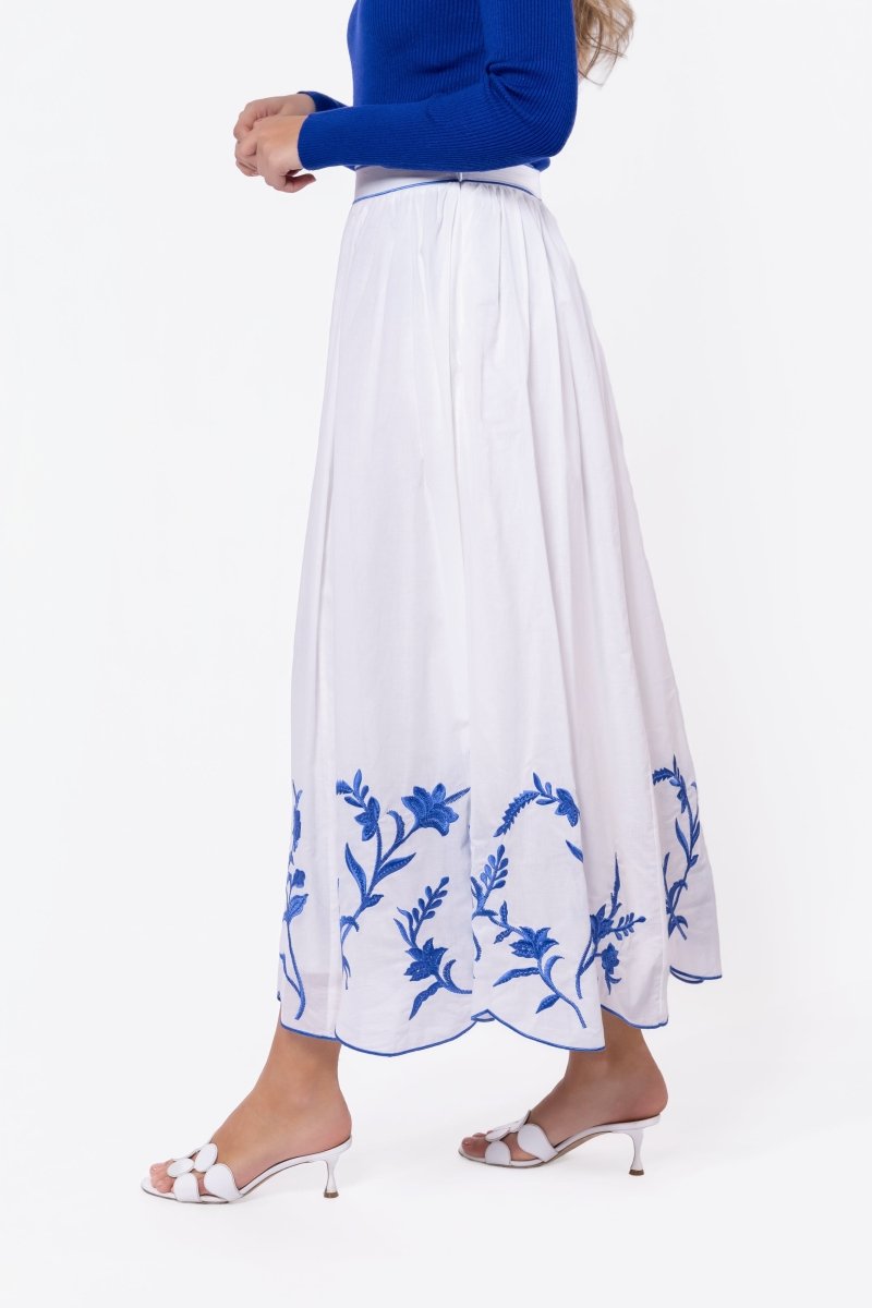 Raya Skirt (White/Blue) - Skirt - Yakira Bella