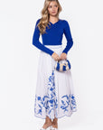 Raya Skirt (White/Blue) - Skirt - Yakira Bella