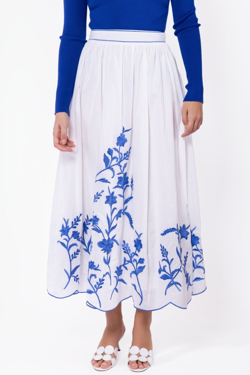 Raya Skirt (White/Blue) - Skirt - Yakira Bella