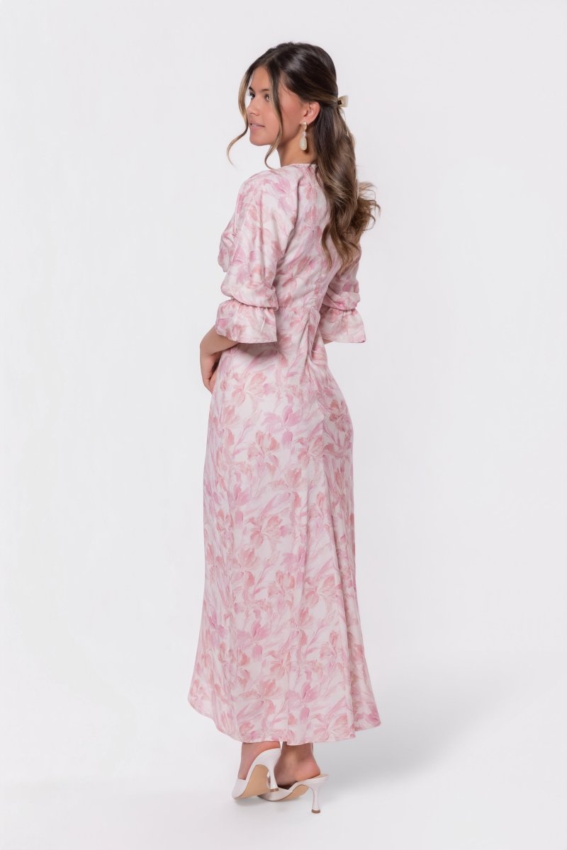 Rebecca Dress (Pink Pattern) - Dress - Yakira Bella