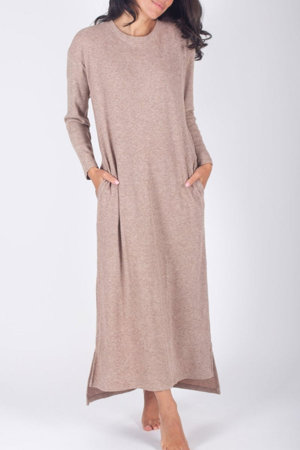 REESE DRESS LONG SLEEVE (BROWN) - Dress - Yakira Bella
