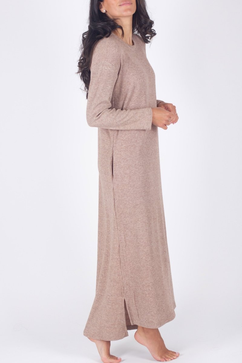 REESE DRESS LONG SLEEVE (BROWN) - Dress - Yakira Bella