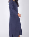 REESE DRESS LONG SLEEVE (NAVY) - Dress - Yakira Bella