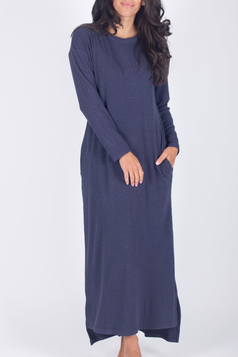 REESE DRESS LONG SLEEVE (NAVY) - Dress - Yakira Bella