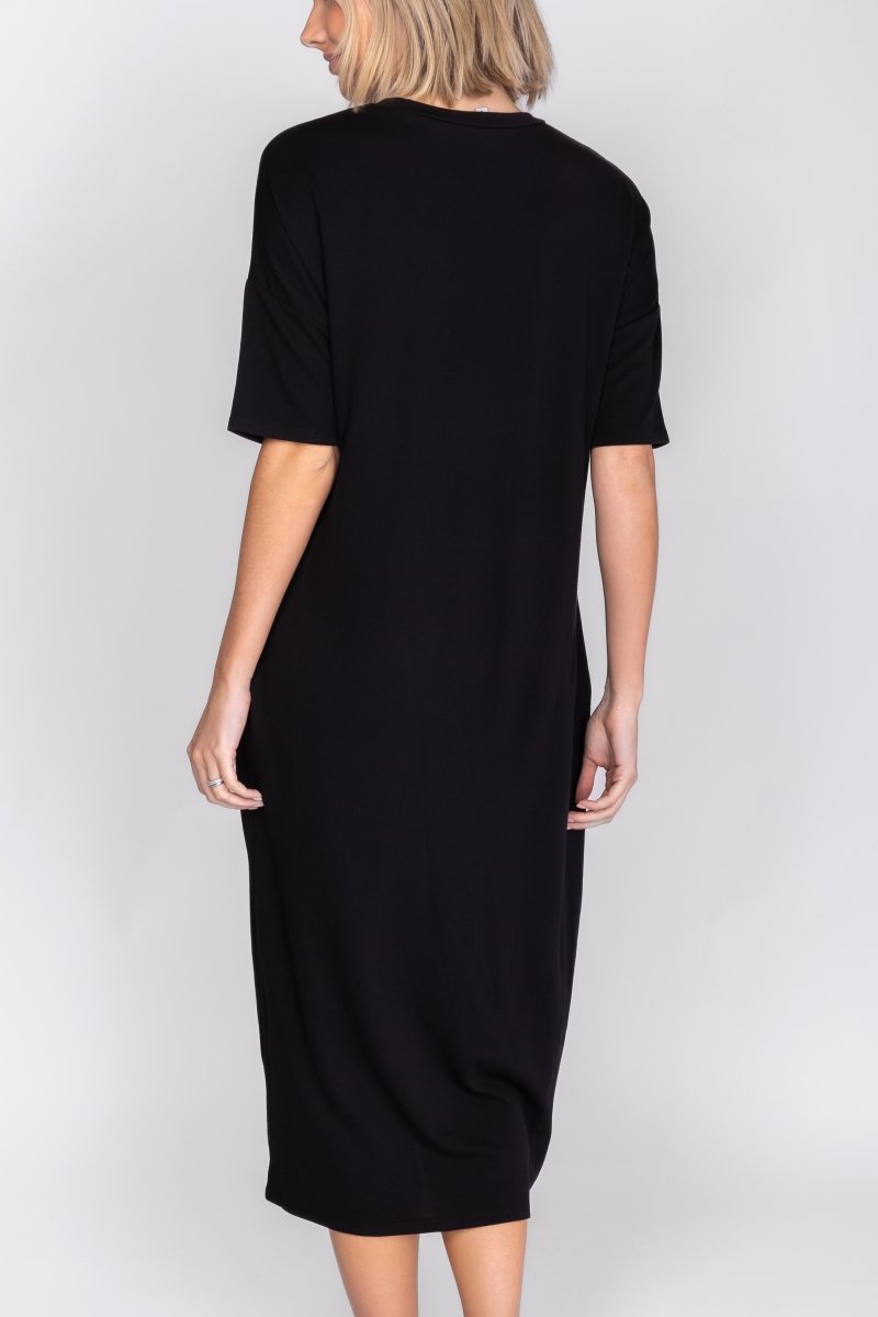 REESE DRESS SHORT SLEEVE 51" (BLACK) - Dress - Yakira Bella