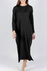 REESE DRESS WAFFLE LONG SLEEVE (BLACK) - Dress - Yakira Bella