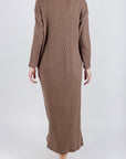 REESE DRESS WAFFLE Long Sleeve (BROWN) - Dress - Yakira Bella