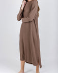 REESE DRESS WAFFLE Long Sleeve (BROWN) - Dress - Yakira Bella