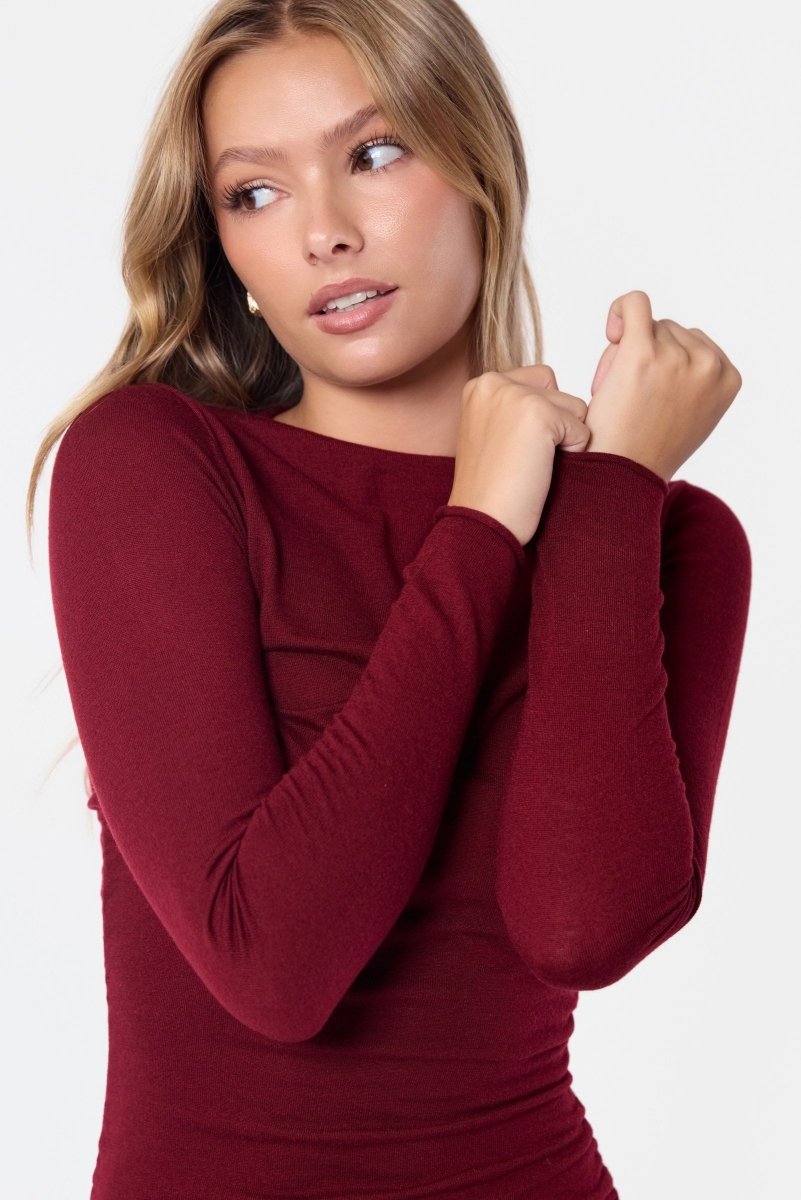 Regina Dress (Burgundy) - Dress - Yakira Bella
