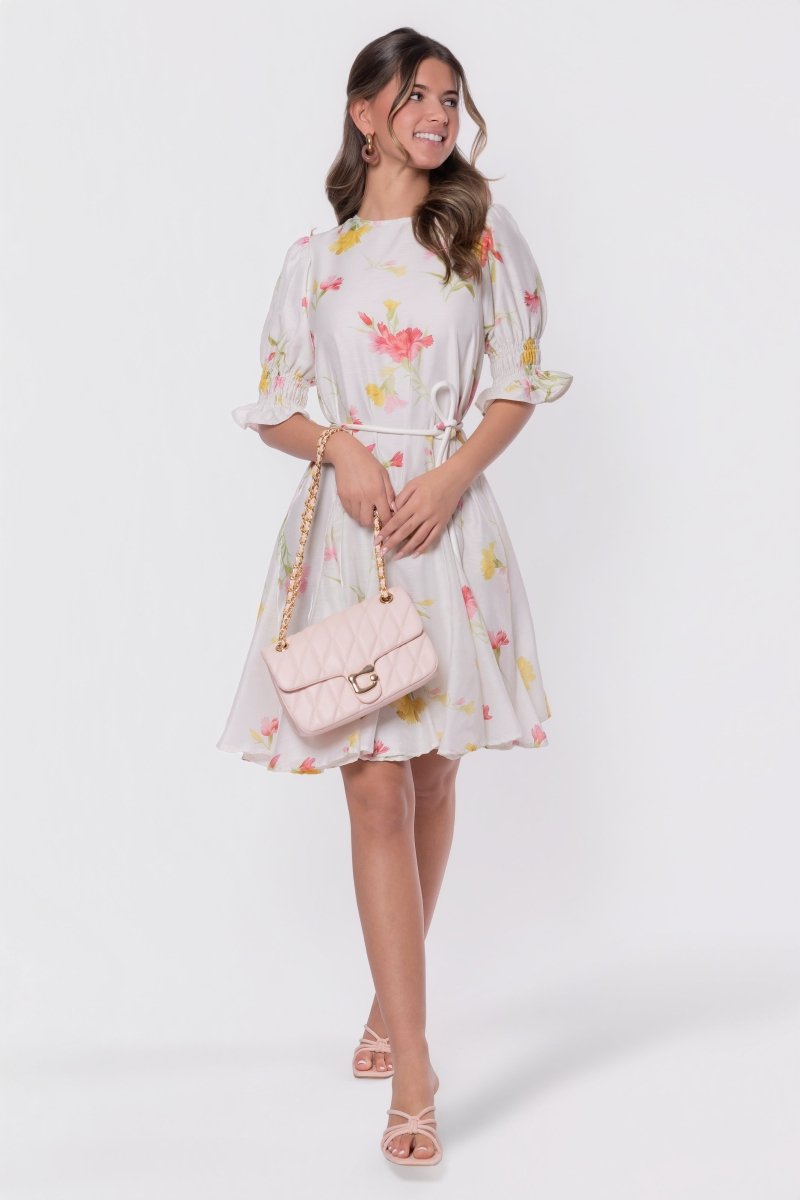 Reina Dress (White Flower) - Dress - Yakira Bella