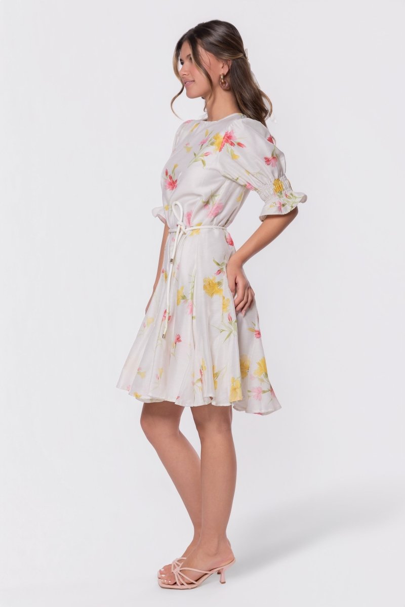 Reina Dress (White Flower) - Dress - Yakira Bella
