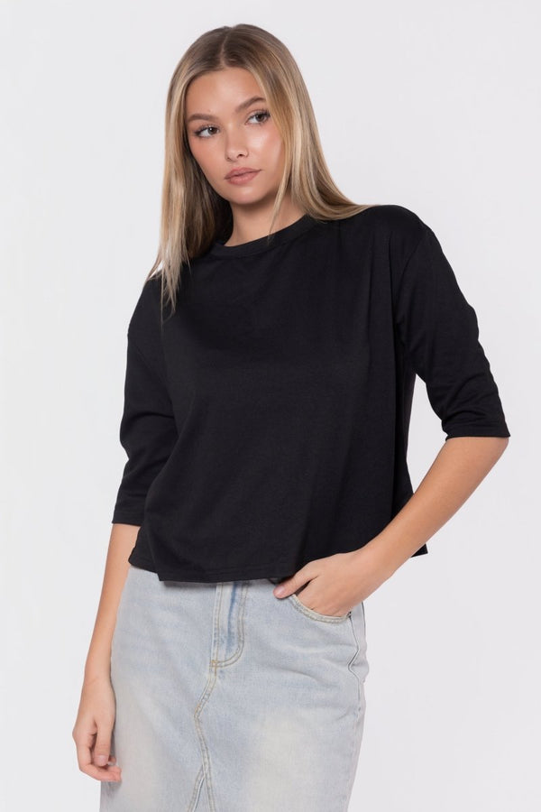 Remi Tee Plain (Black) - Top - Yakira Bella