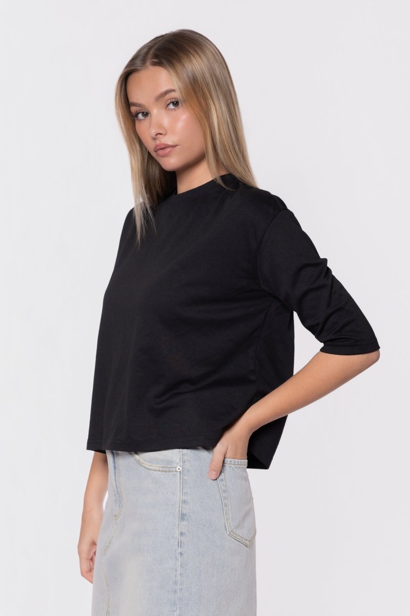 Remi Tee Plain (Black) - Top - Yakira Bella