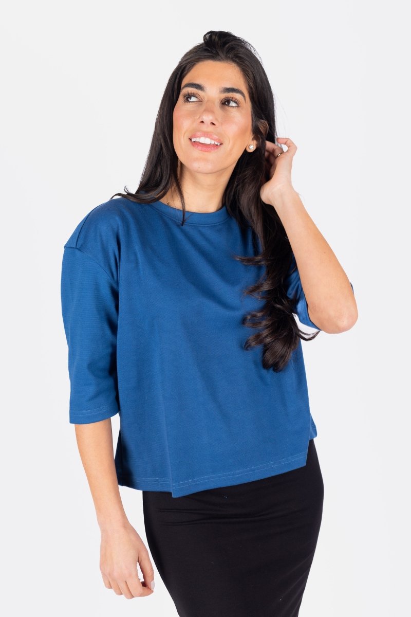 REMI TEE PLAIN (BLUE) - Top - Yakira Bella