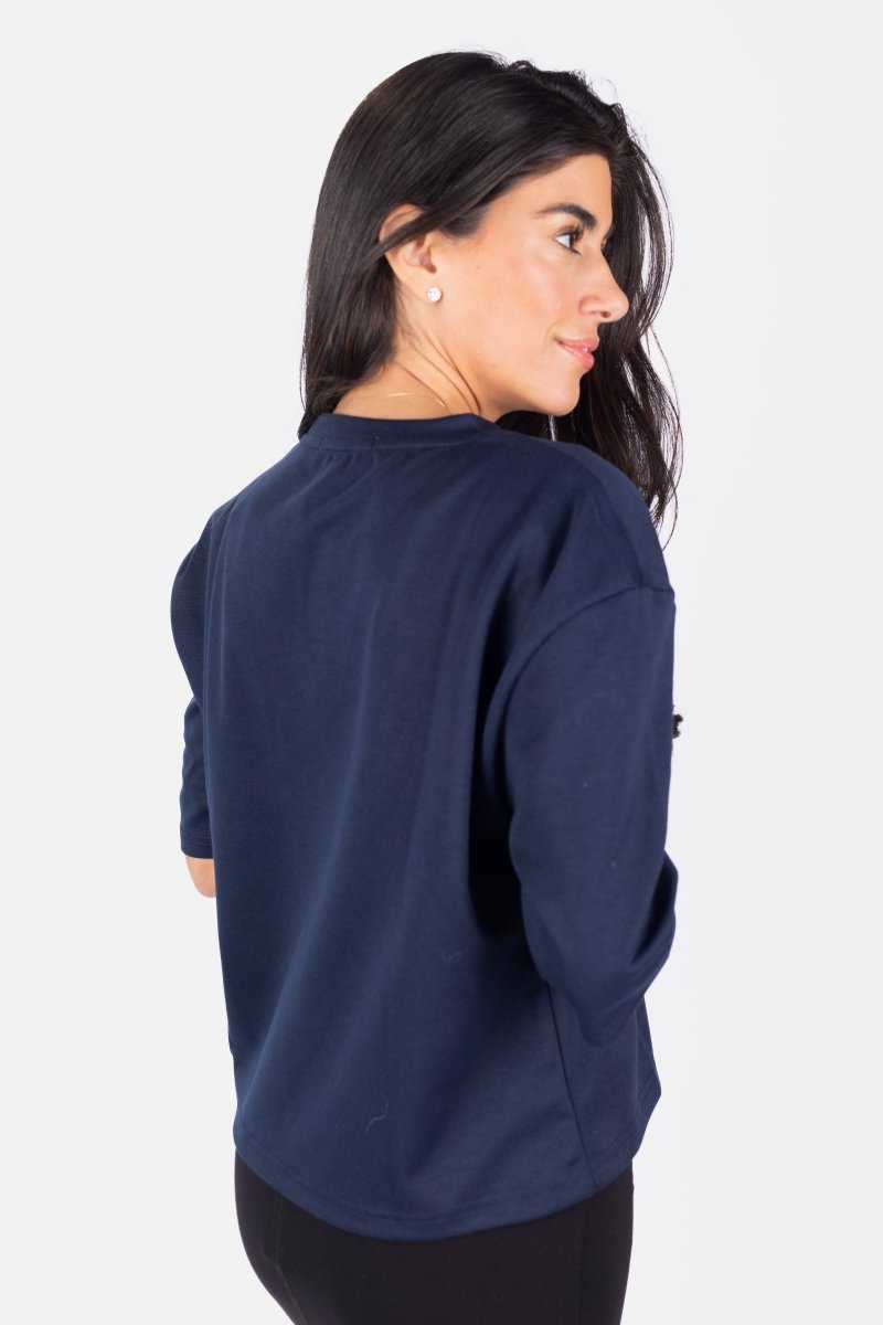 REMI TEE PLAIN (NAVY) - Top - Yakira Bella