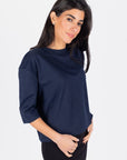 REMI TEE PLAIN (NAVY) - Top - Yakira Bella