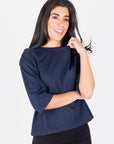 REMI TEE PLAIN (NAVY) - Top - Yakira Bella