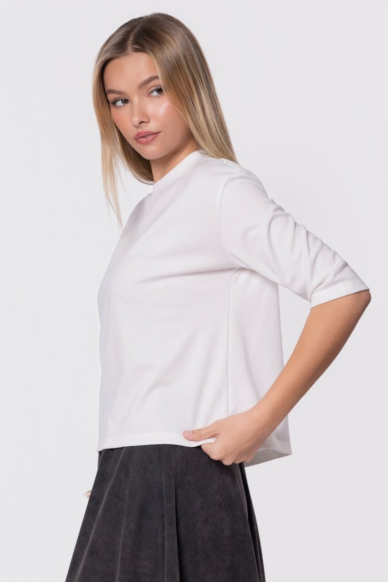 Remi Tee Plain (Powder White) - Top - Yakira Bella