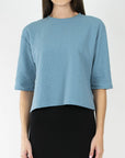 REMI TEE WAFFLE KNIT (BLUE) - Top - Yakira Bella