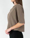 REMI TEE WAFFLE KNIT (BROWN) - Top - Yakira Bella