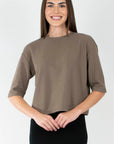 REMI TEE WAFFLE KNIT (BROWN) - Top - Yakira Bella