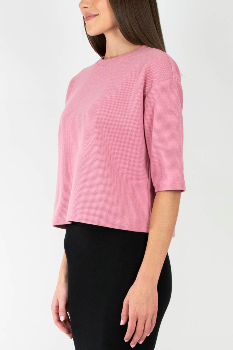 REMI TEE WAFFLE KNIT (PINK BLUSH) - Top - Yakira Bella