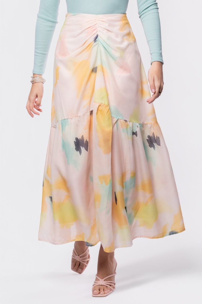Rina Skirt (Peach Green) - Skirt - Yakira Bella