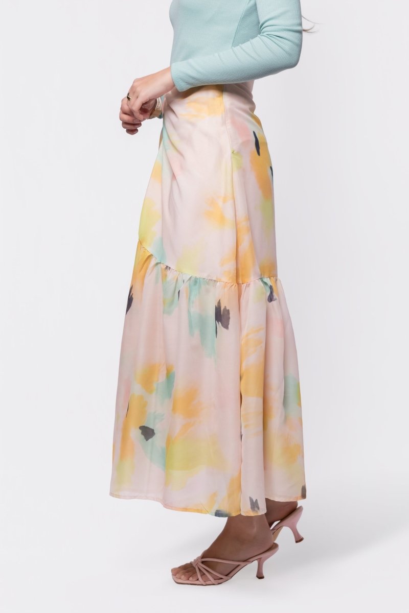 Rina Skirt (Peach Green) - Skirt - Yakira Bella