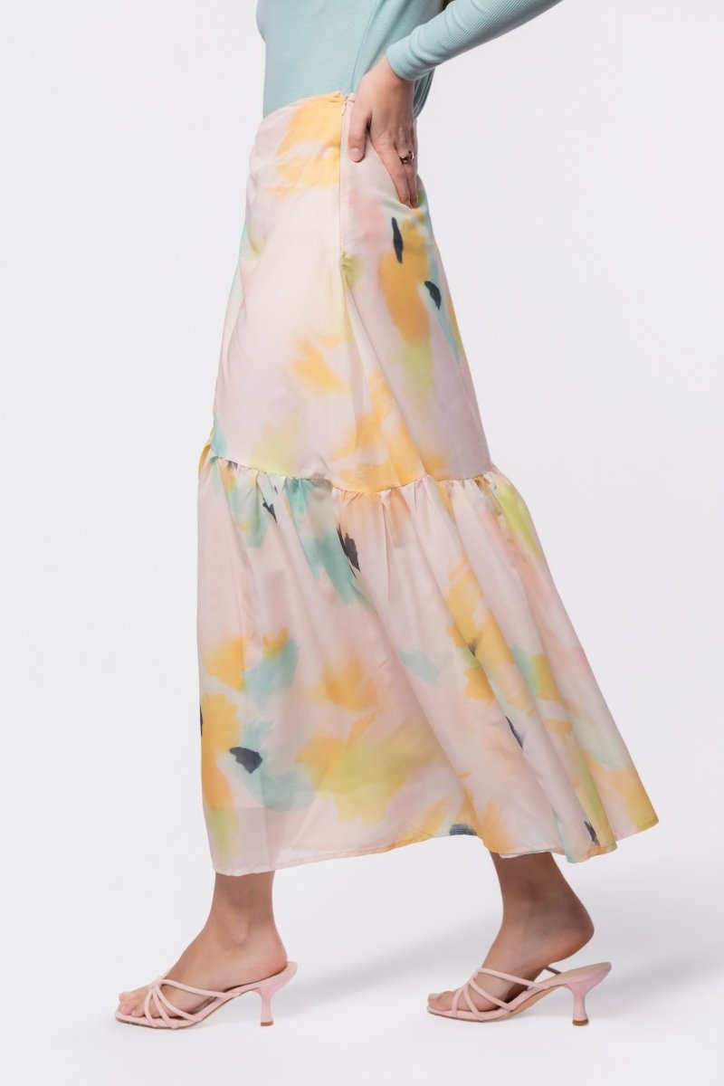 Rina Skirt (Peach Green) - Skirt - Yakira Bella