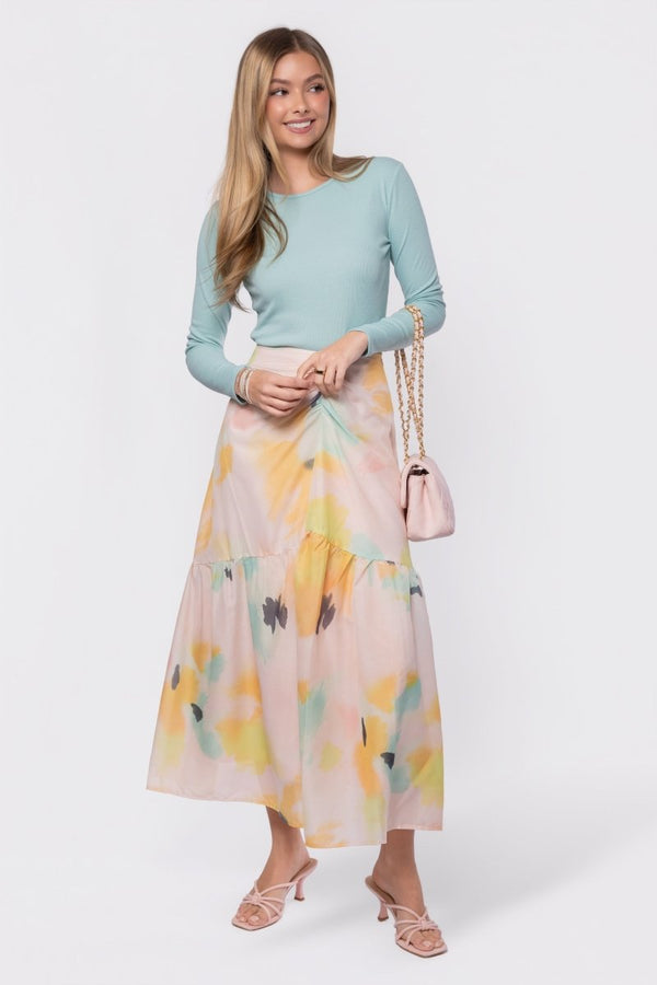 Rina Skirt (Peach Green) - Skirt - Yakira Bella