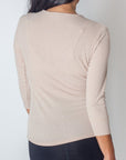 ROMI TEE 3/4 SLEEVE (BEIGE) - Top - Yakira Bella