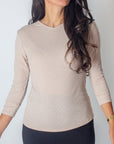 ROMI TEE 3/4 SLEEVE (BEIGE) - Top - Yakira Bella