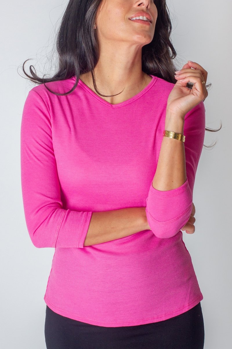 ROMI TEE 3/4 SLEEVE (PINK) - Top - Yakira Bella