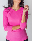 ROMI TEE 3/4 SLEEVE (PINK) - Top - Yakira Bella