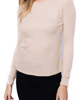 ROMI TOP LONG SLEEVE (BEIGE) - Top - Yakira Bella