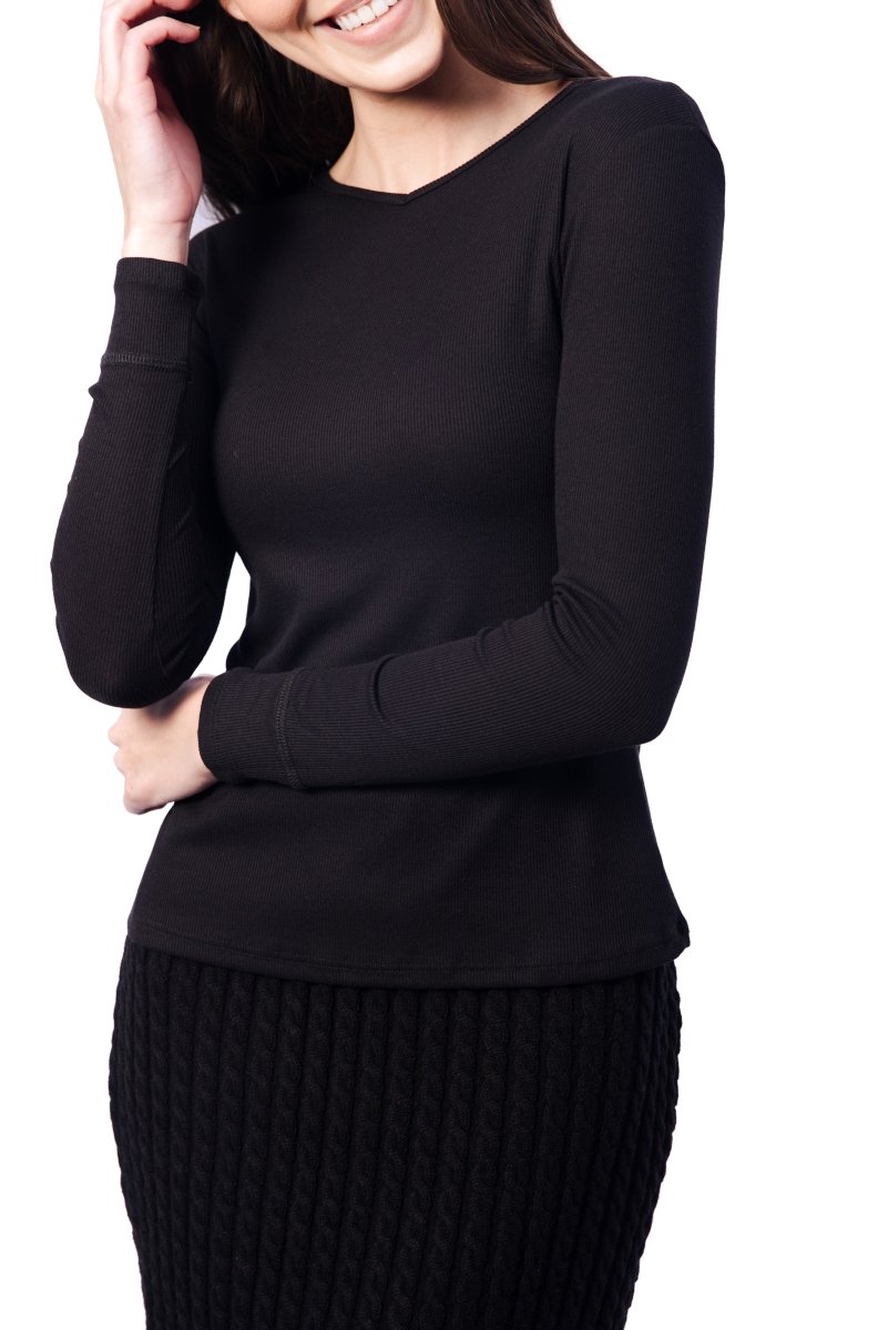 ROMI TOP LONG SLEEVE (BLACK) - Top - Yakira Bella