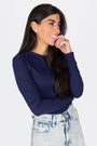 ROMI TOP LONG SLEEVE (NAVY) - Top - Yakira Bella