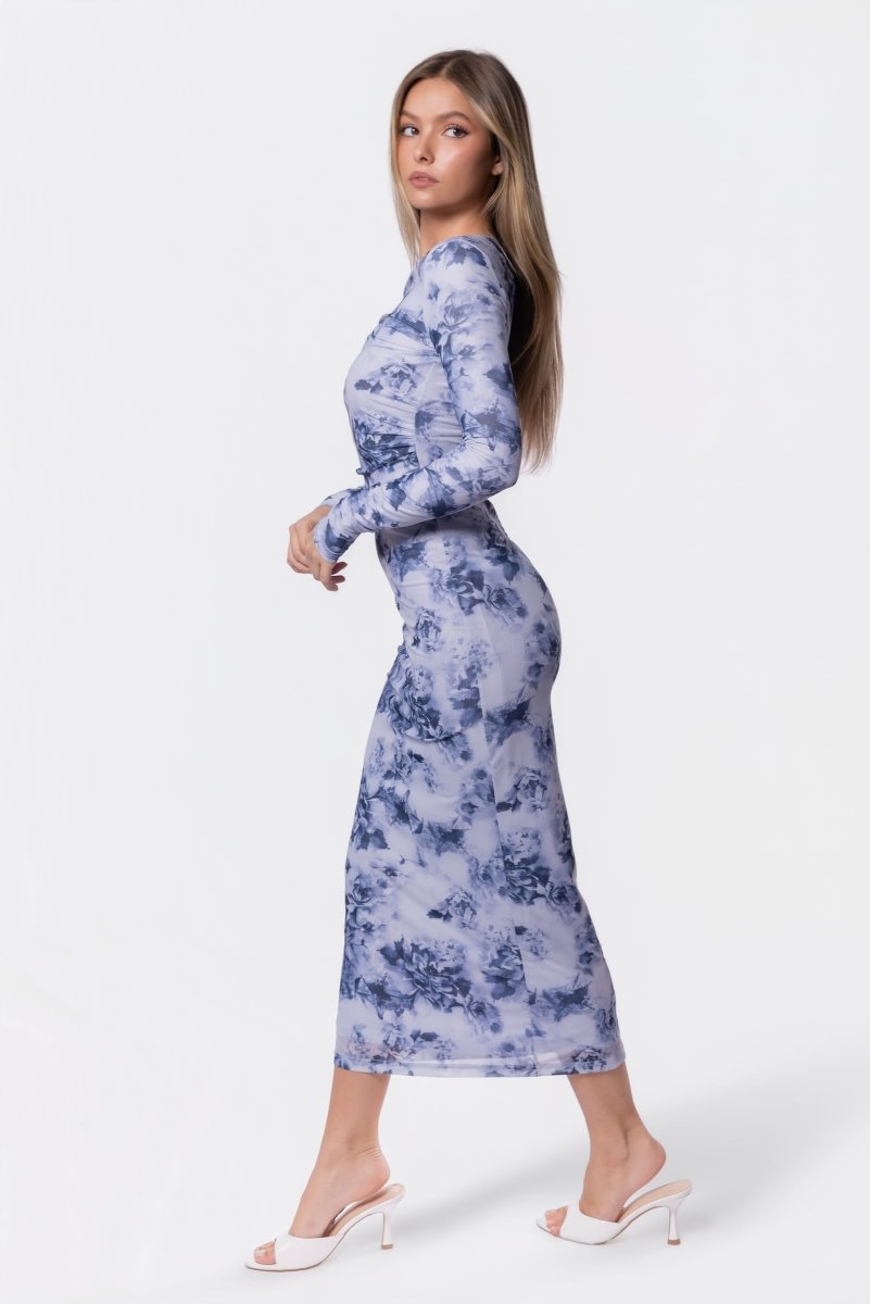 Romina Dress (White/Grey) - Dress - Yakira Bella