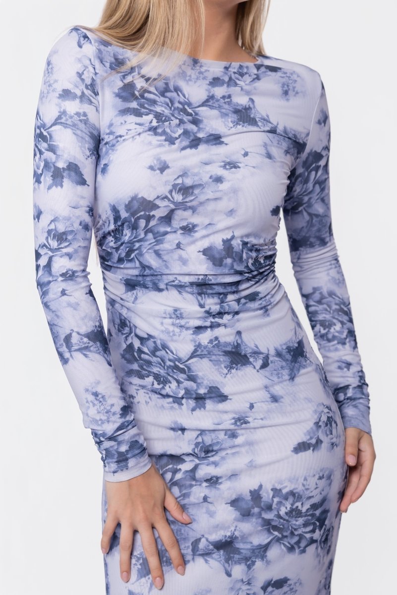Romina Dress (White/Grey) - Dress - Yakira Bella