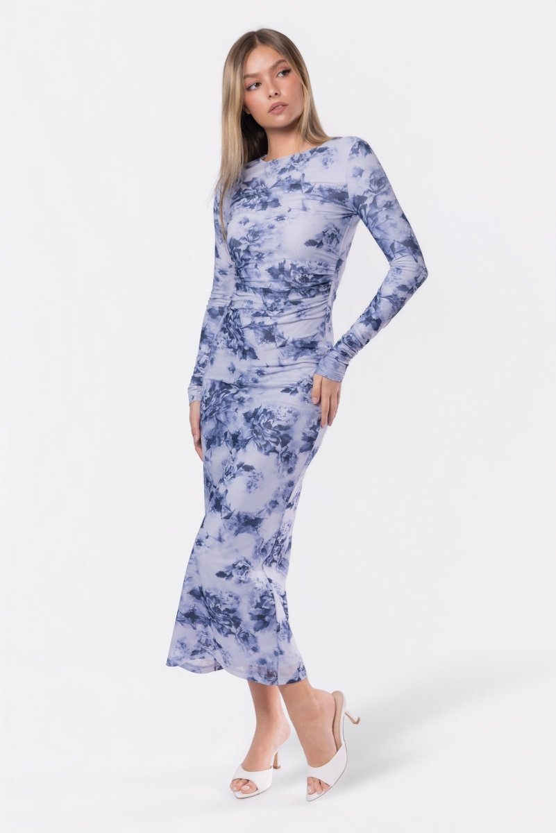 Romina Dress (White/Grey) - Dress - Yakira Bella