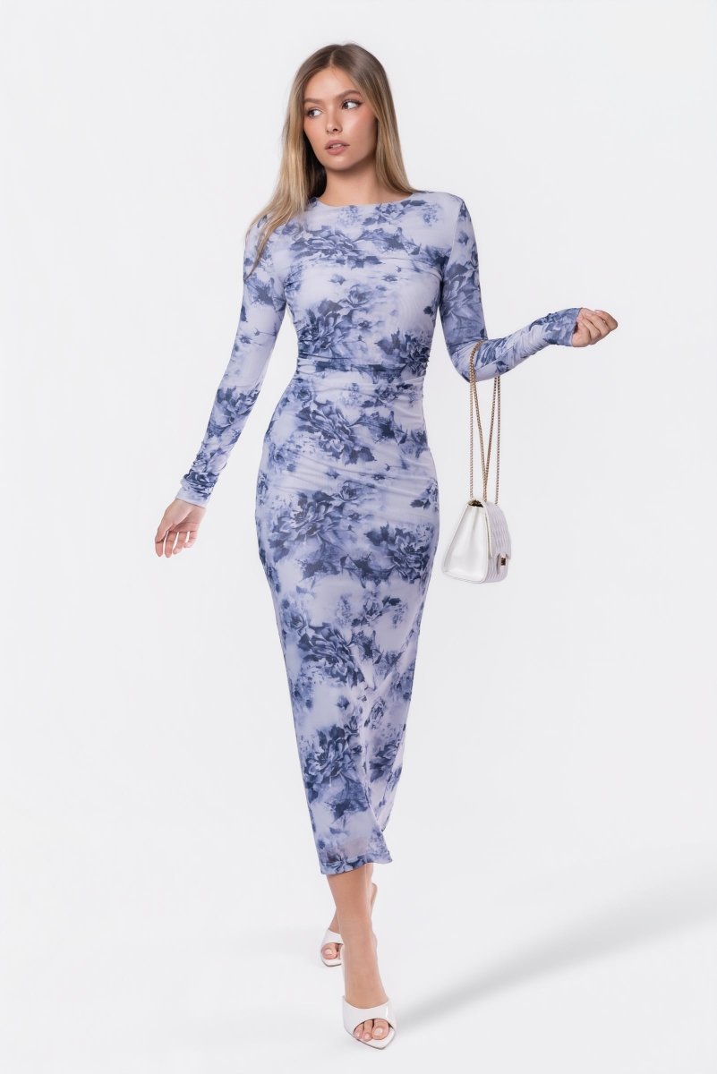Romina Dress (White/Grey) - Dress - Yakira Bella