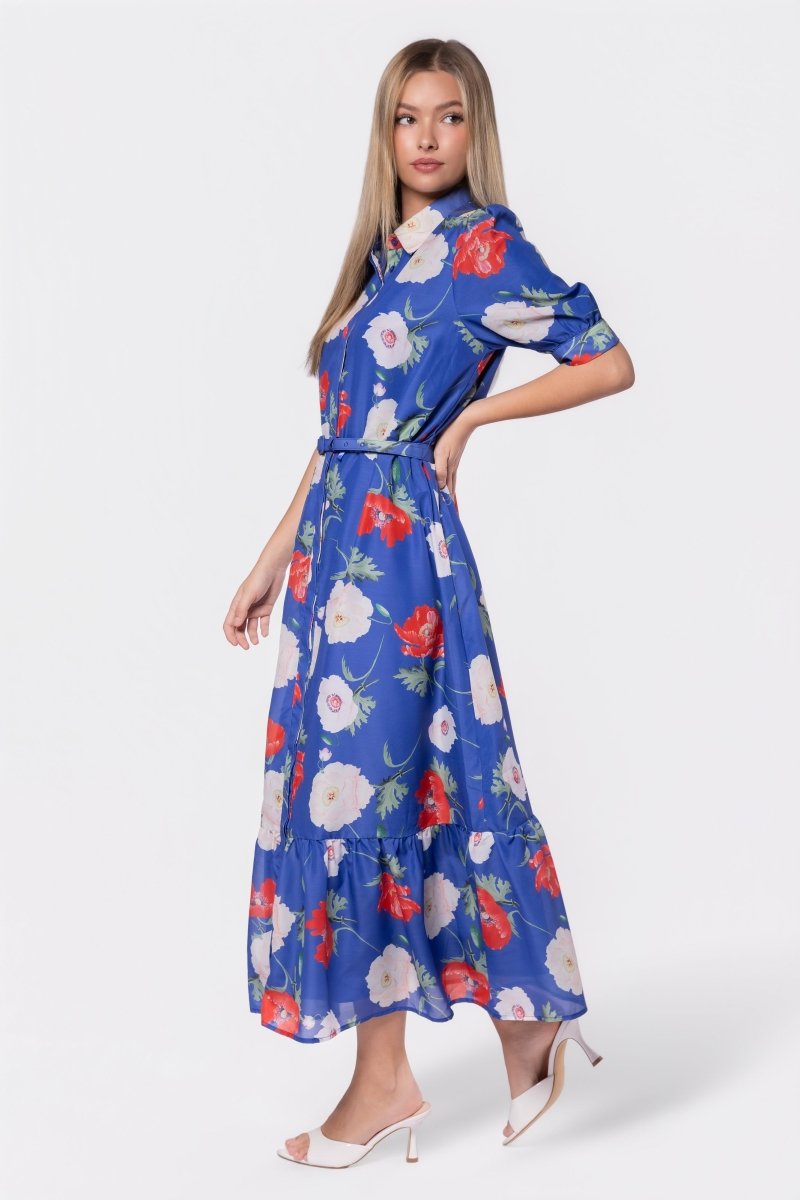 Rosalie Dress (Blue Flower) - Dress - Yakira Bella