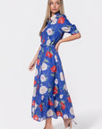 Rosalie Dress (Blue Flower) - Dress - Yakira Bella