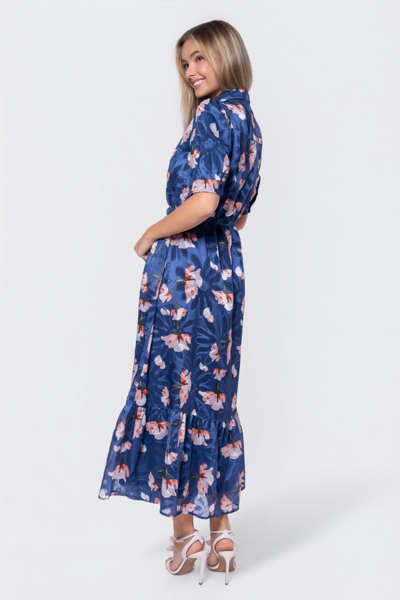 Rosalie Dress (Navy Pattern) - Dress - Yakira Bella