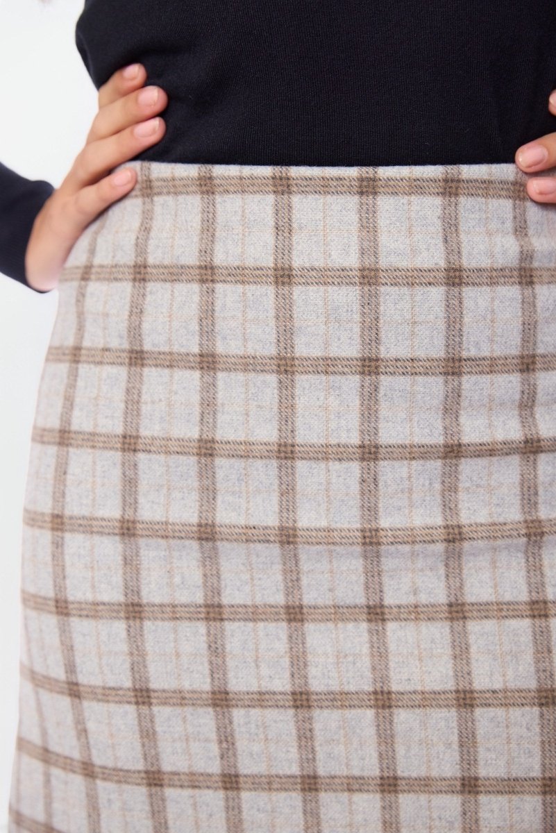Roselle Skirt (Grey Plaid) - Skirt - Yakira Bella