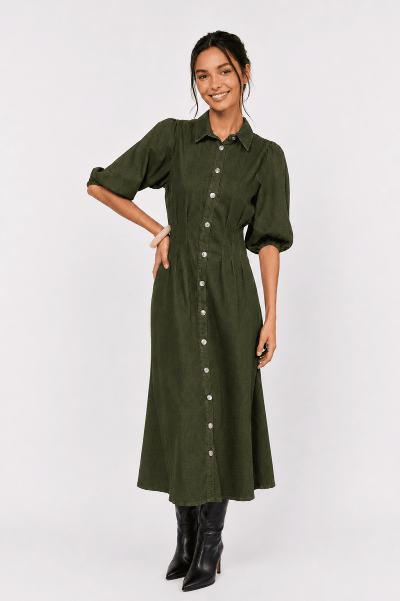 Ruth Dress (Olive Green) - Dress - Yakira Bella